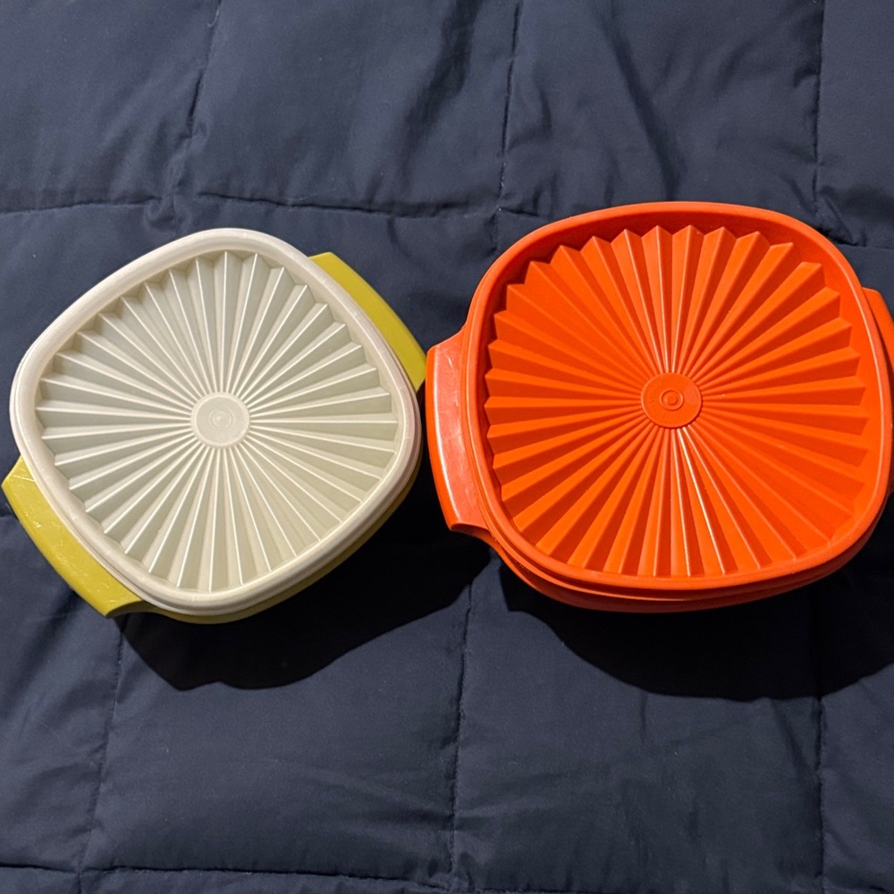 Tupperware Vibrant Orange and Cream Storage Containers